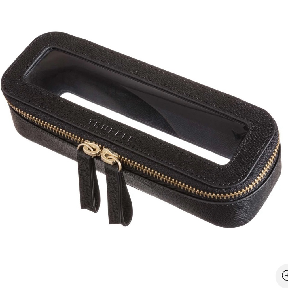 Truffle Black Travel Case with Gold Zipper